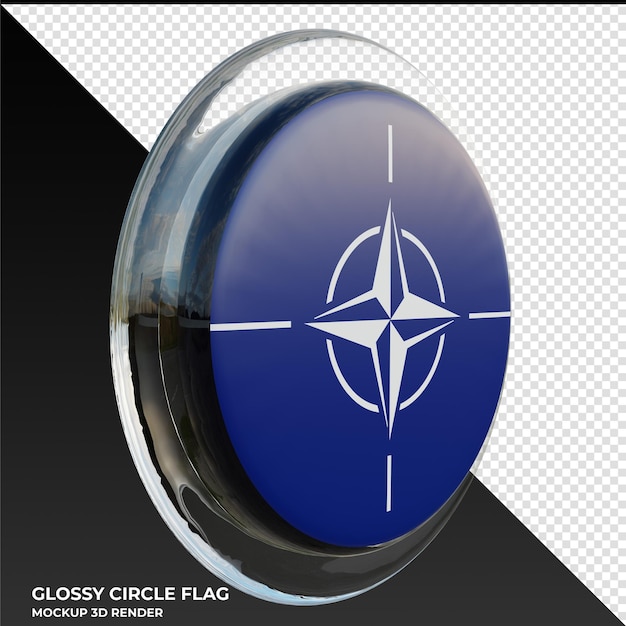 NATO0003 Drapeau de cercle brillant texturé 3d réaliste