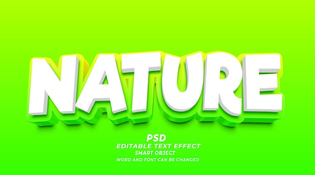 Natürliche bearbeitbare 3D-Texteffekt-Photoshop-PSD-Vorlage