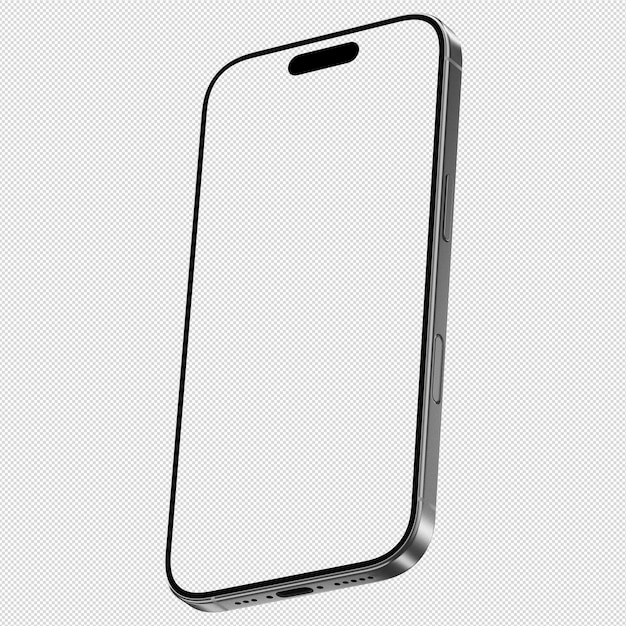 Natürliche Titan-iPhone 16 Pro-Mockup-Vorlage Nur Rahmen Transparenter Png Isolierter leerer Bildschirm