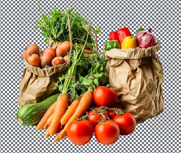 Natürliche und frische Bio-Produkte des Marktes, isoliert auf durchsichtigem Hintergrund