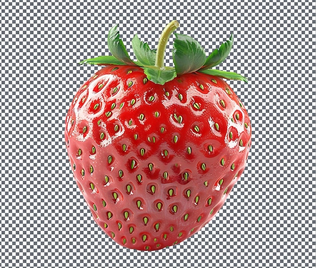 Natürliche und frische Erdbeeren auf durchsichtigem Hintergrund