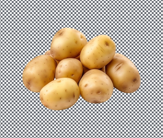 Natürliche und frische Kartoffeln, isoliert auf transparentem Hintergrund