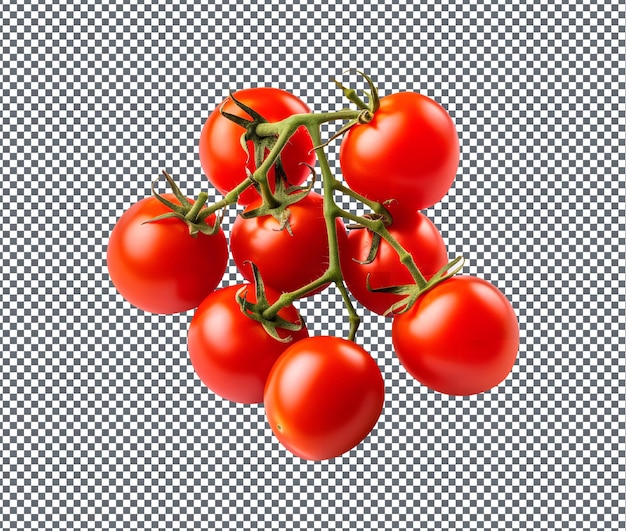 Natürliche und frische Kirschtomaten isoliert auf transparentem Hintergrund