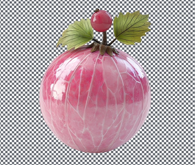 PSD natürliche und frische rosa stachelbeeren auf durchsichtigem hintergrund