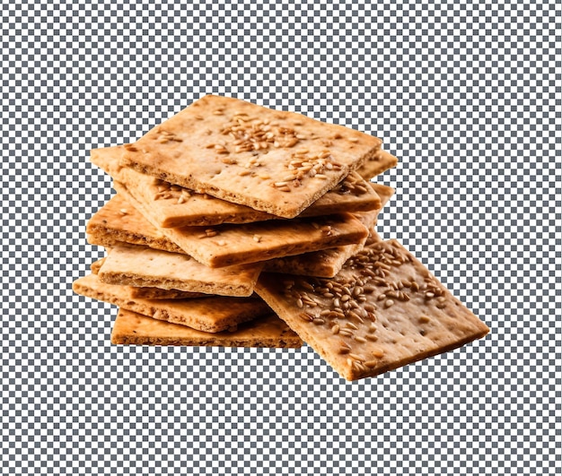 Natürliche und frische Speltcracker, isoliert auf durchsichtigem Hintergrund