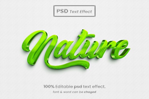 Natur 3d bearbeitbarer texteffekt