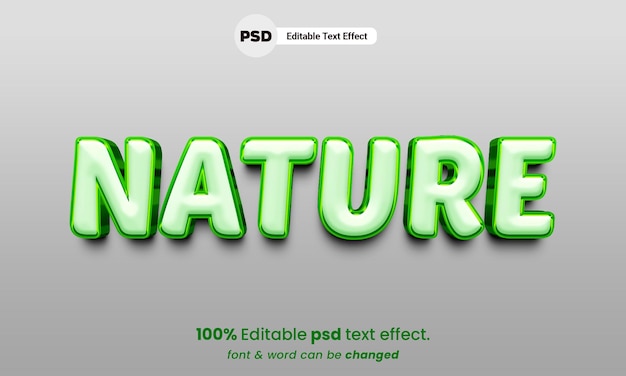 Natur 3D-Texteffekt bearbeitbarer PSD-Texteffekt