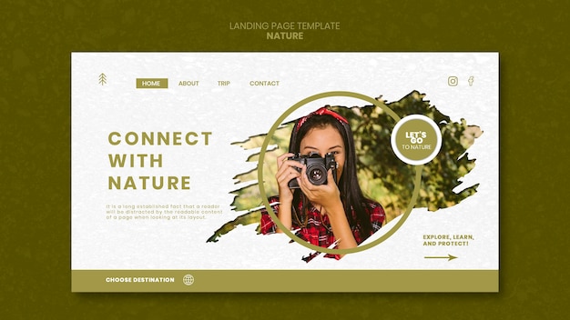 Natur landing page template design