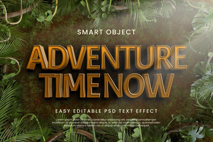 PSD natur mit blättern realistischer psd bearbeitbarer texteffekt