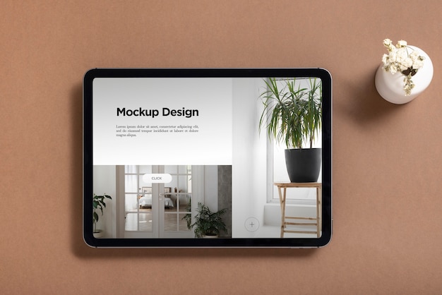 Natura morta del mockup di visualizzazione del dispositivo tecnologico