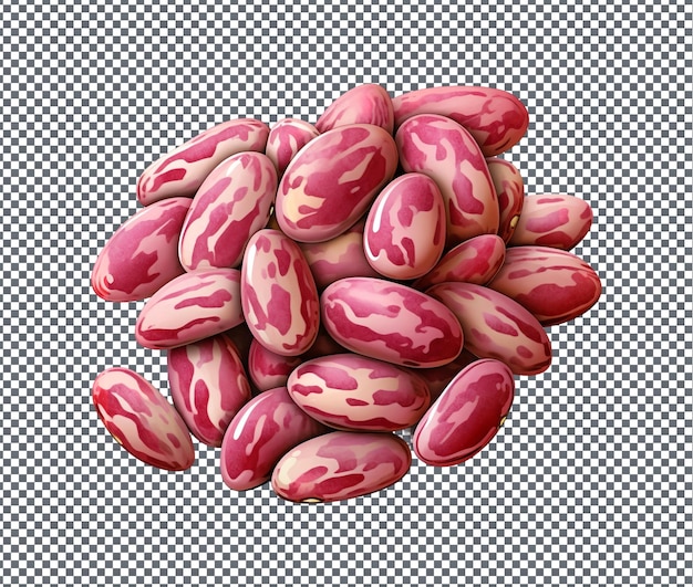 Natural and fresh Cranberry Beans isolated on transparent background