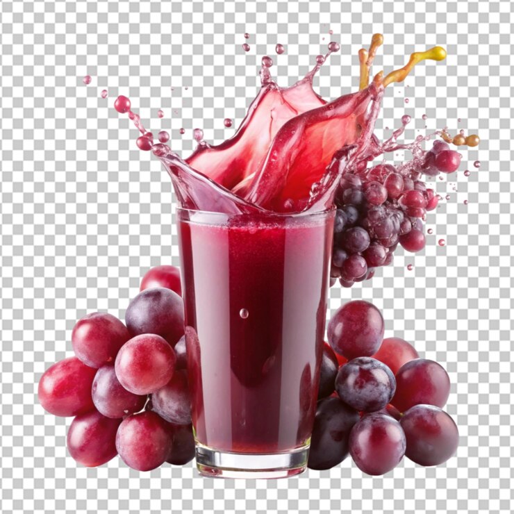 PSD natural and fresh grapes juice isolated on transparent background
