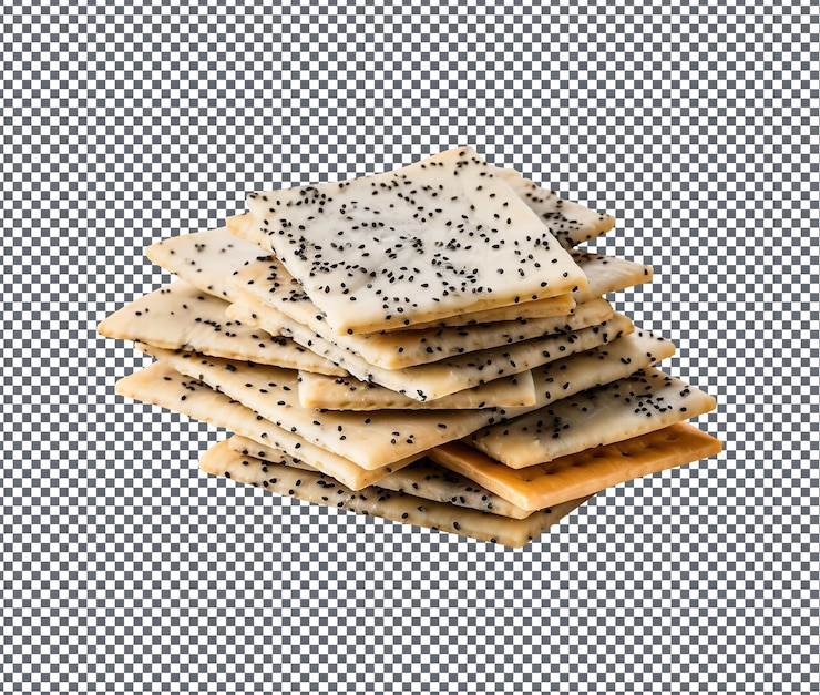 PSD natural and fresh poppy seed cracker isolated on transparent background