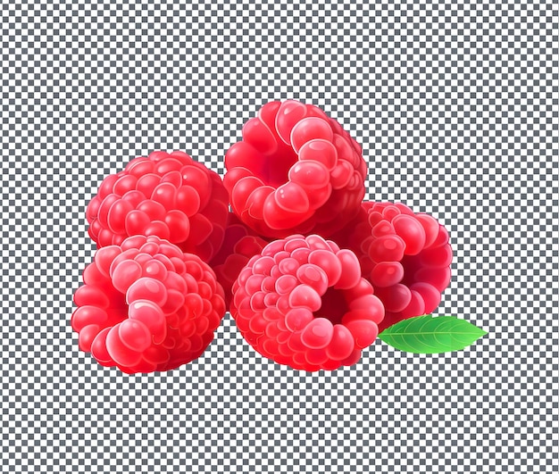 natural and fresh raspberry dried isolated on transparent background