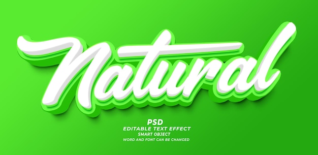 PSD naturaleza 3d psd plantilla de efecto de texto editable