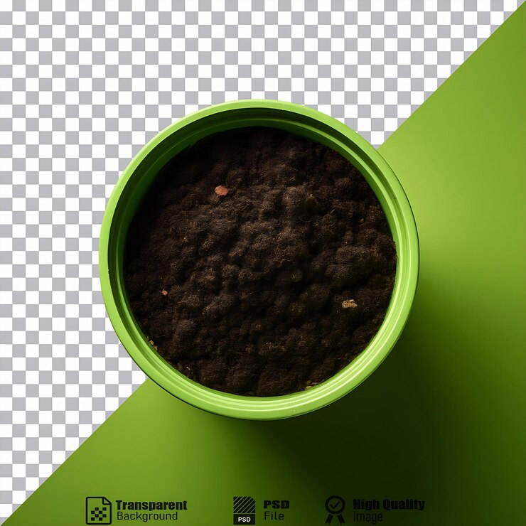 PSD la naturaleza acuna un frasco verde de tierra