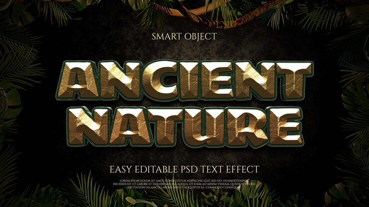 PSD naturaleza antigua fácil editables psd efecto de texto de objeto inteligente