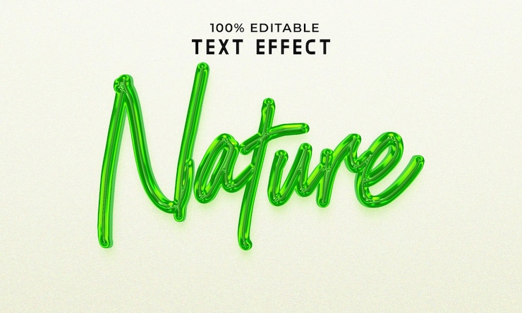 PSD nature 3d editable text effect with background premium psd