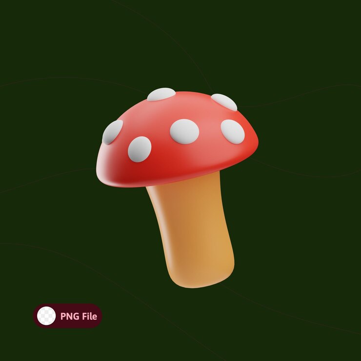 PSD nature object mushroom 3d illustration