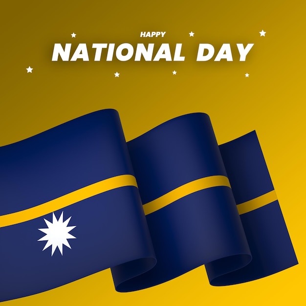 Nauru-flagge-element-design nationaler unabhängigkeitstag-banner-band psd