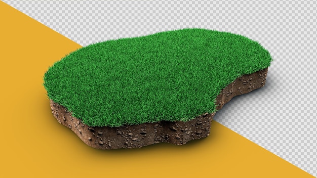 Nauru-Karte Gras und Boden Kartentextur 3D-Darstellung