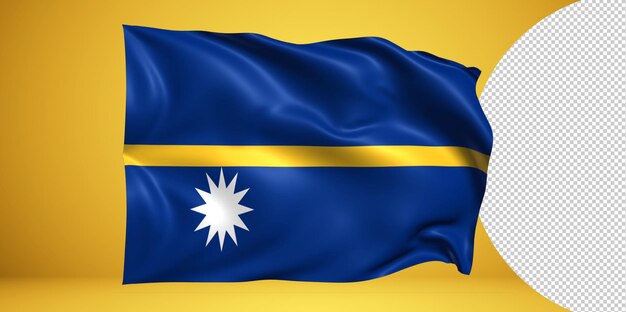 PSD nauru wehende flagge realistisch isoliert auf transparentem png