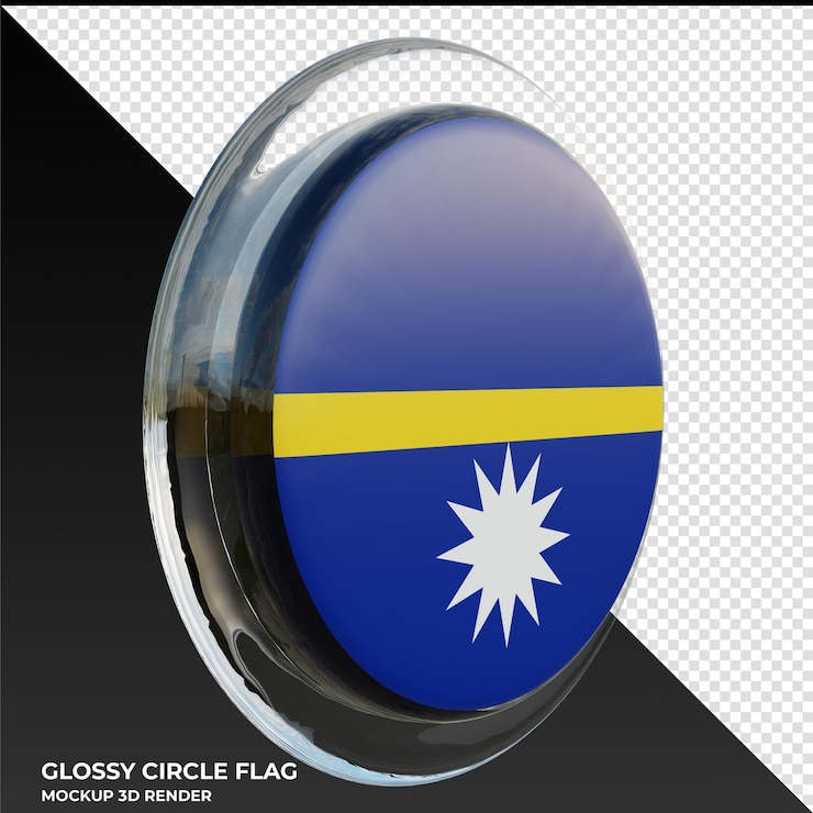 PSD nauru0003 realistic 3d textured glossy circle flag