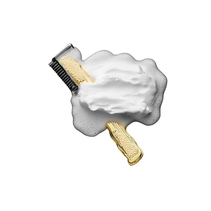 PSD navaja de afeitar de oro con crema de afeitar