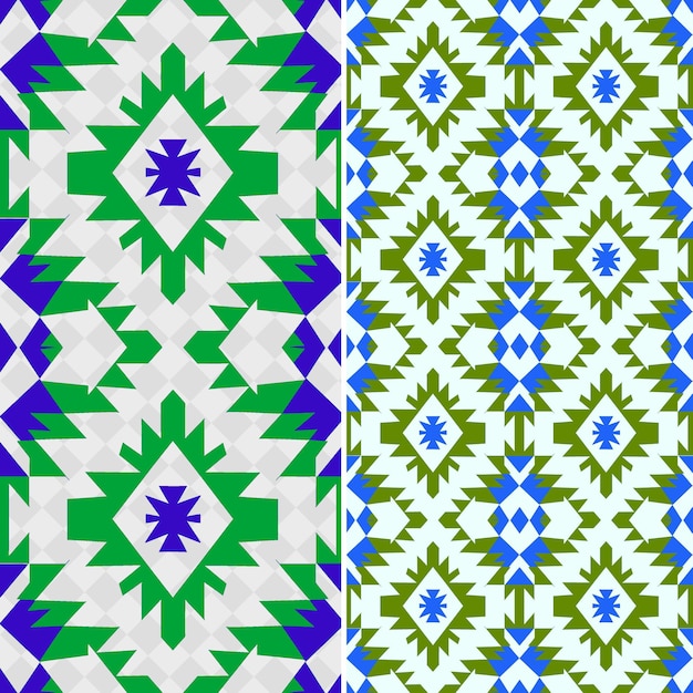 Navajo Weaving Patterns With Diamond and Zigzag Shapes in a Creative Abstract Geometric Vector