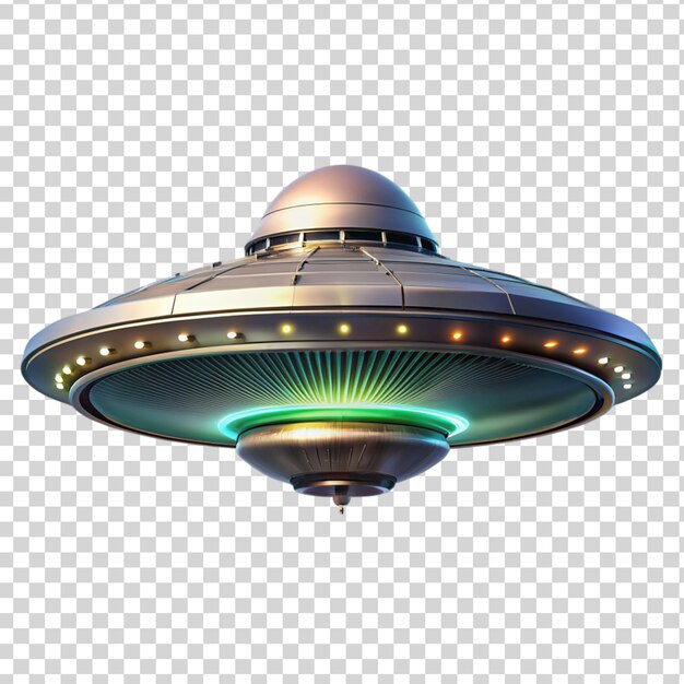 PSD una nave alienígena ovni aislada en un fondo transparente