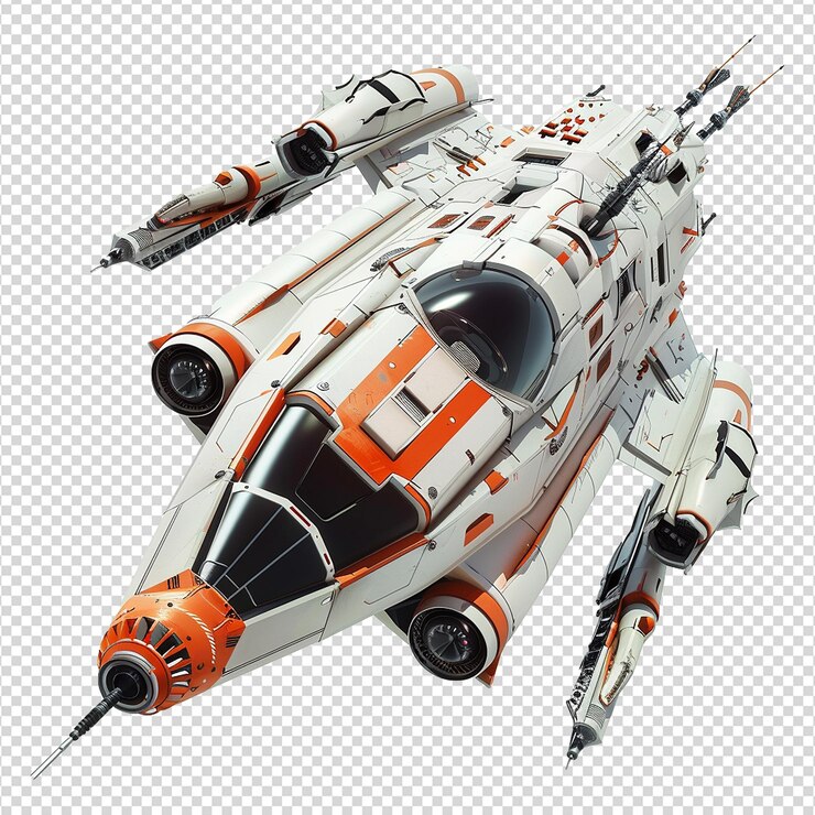 PSD la nave espacial aislada en un fondo transparente