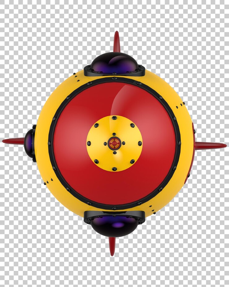 PSD nave espacial aislada sobre fondo transparente ilustración de renderizado 3d