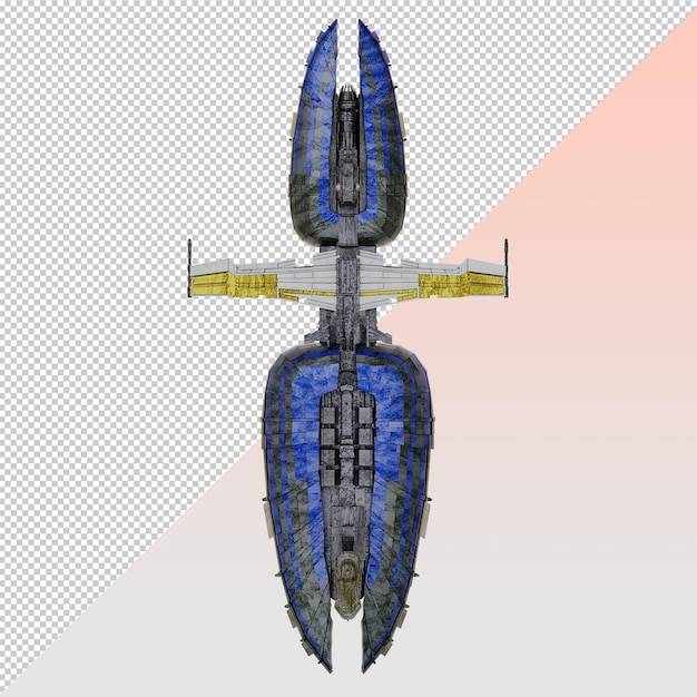 PSD nave espacial azul isolada