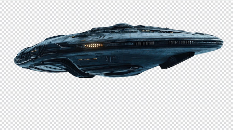 PSD la nave espacial futurista se acerca a un mundo alienígena lejano ideal para portadas y conceptos de ciencia ficción