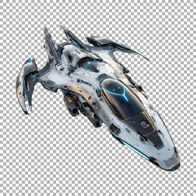 Una nave espacial futurista en un fondo transparente generada por Ai