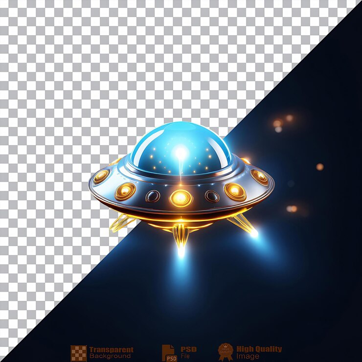 PSD la nave espacial del platillo volador está aislada.