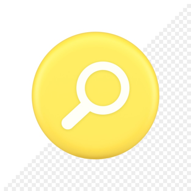 Navegación por Internet botón de búsqueda lupa análisis de información icono de aplicación 3d