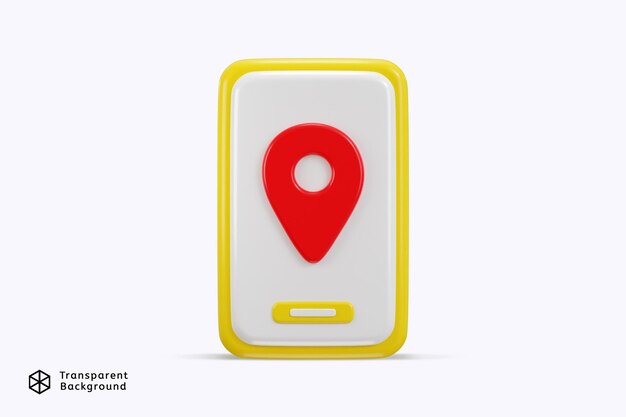 Navegación del mapa de la ciudad en el teléfono inteligente icono renderizado en 3D concepto de geolocalización icono ilustración vectorial