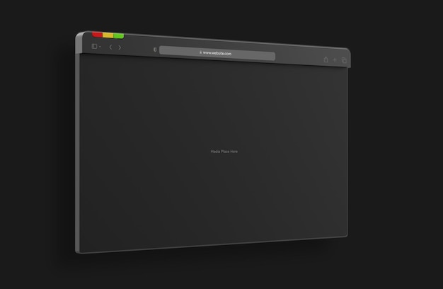 Navegador web interface 3d apresentação do site mockup isolado