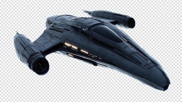 PSD naves estelares futuristas volando a través de la inmensidad del espacio profundo para ciencia ficción y proyectos creativos