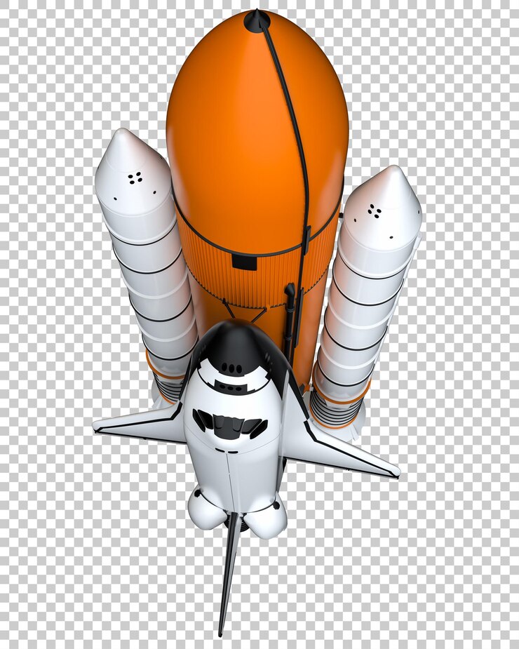 PSD navette spatiale sur fond transparent illustration de rendu 3d