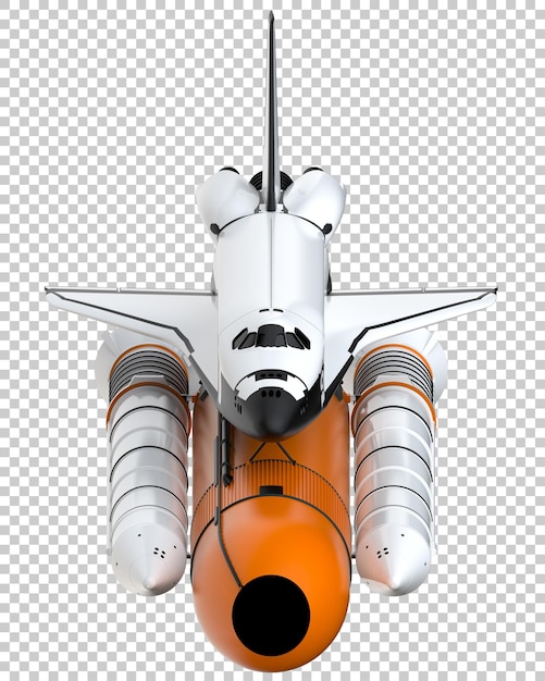 PSD navette spatiale sur fond transparent illustration de rendu 3d