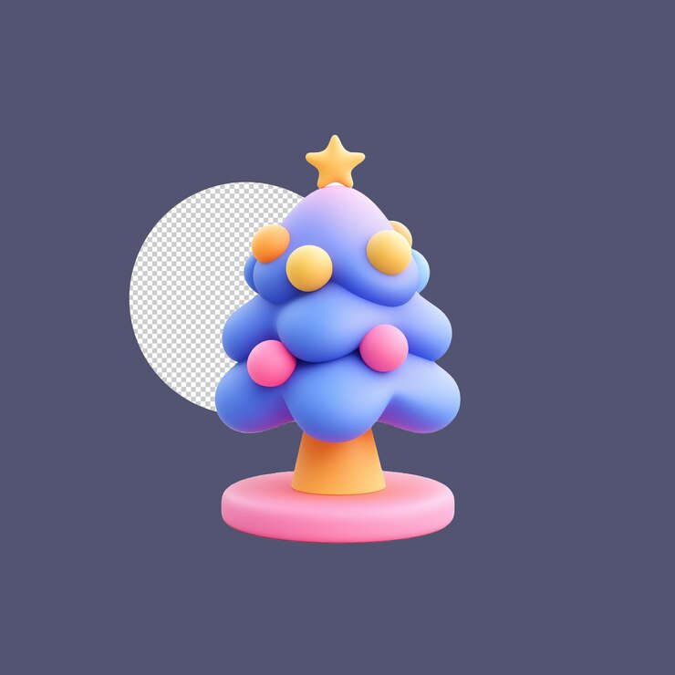 PSD navidad aislada en fondo blanco feliz navidad 3d render