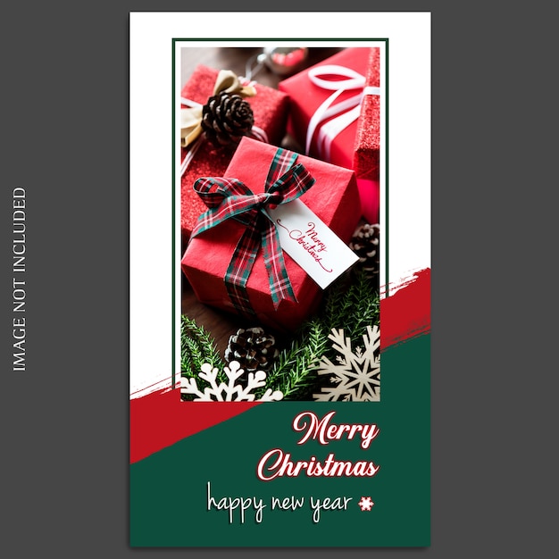 Navidad y feliz año nuevo 2019 Photo Mockup e Instagram Story Template
