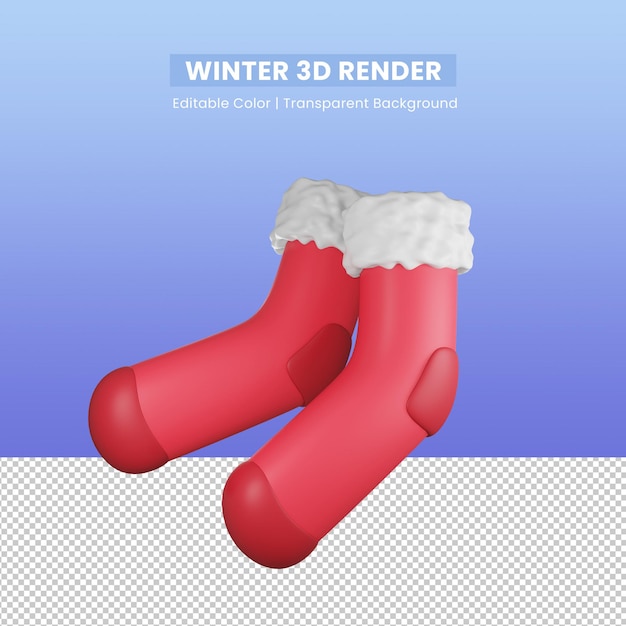 PSD navidad invierno 3d de calcetines