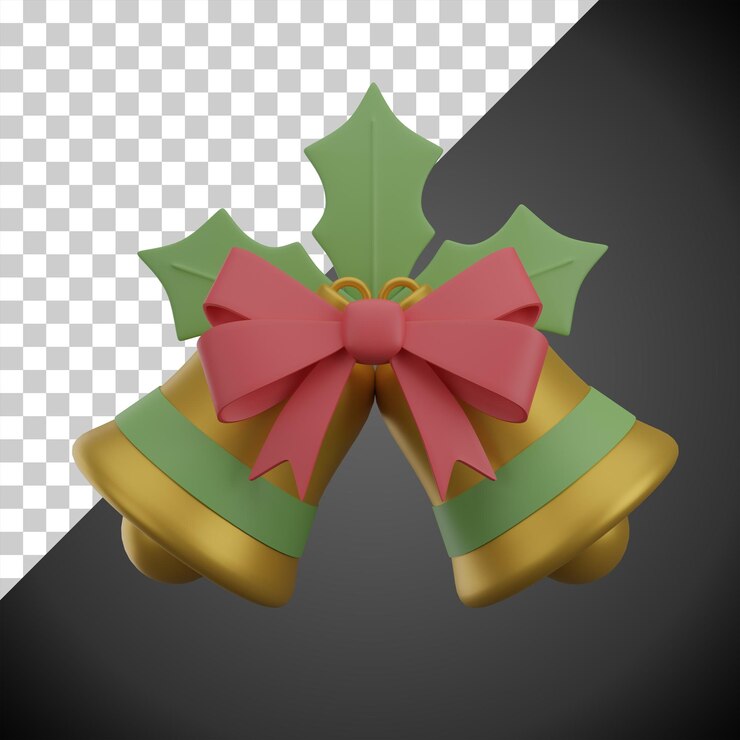 PSD navidad jingle bells 3d render icono de ilustración