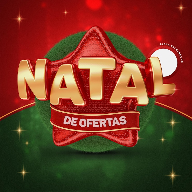 PSD navidad ofrece logo 3d rendering aislado para composición