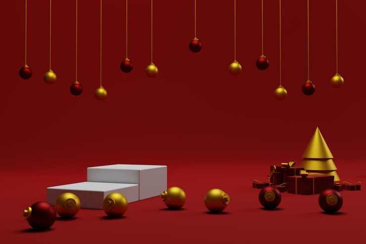 PSD navidad del podio de la exhibición 3d para el soporte del producto