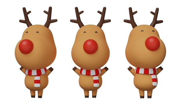 Navidad Rudolph gráficos 3D sonriendo y animando