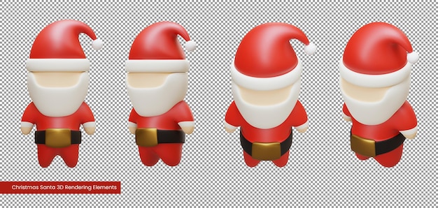 PSD navidad santa elementos de renderizado 3d